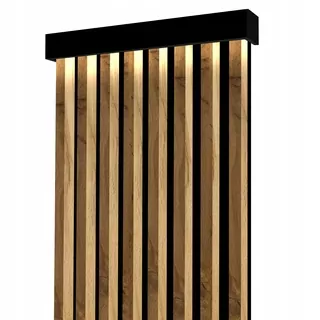 Lamely na doske s osvetlením Golddoor, 48,4 x 275 cm, hnedá a čierna